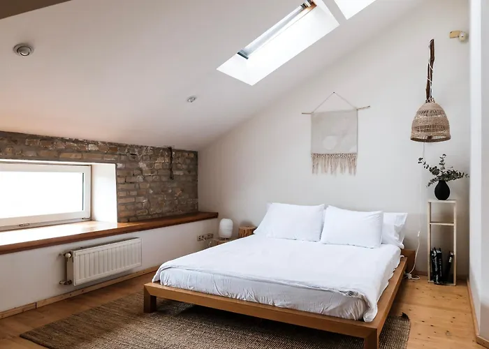 White Loft In Center With 2 King Size Beds Apartment Riga